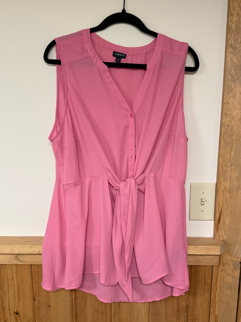torrid Pink Sleeveless Tie-Front Camisole Top
